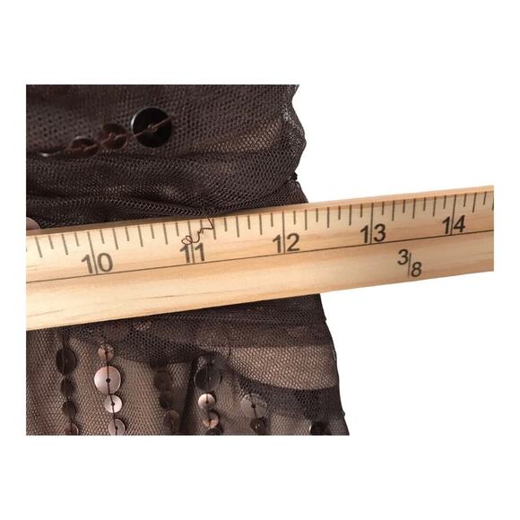 Eliza J Womens Dress Size 4 Brown Sleeveless Sequin Embroidered Empire Waist - Picture 9 of 11